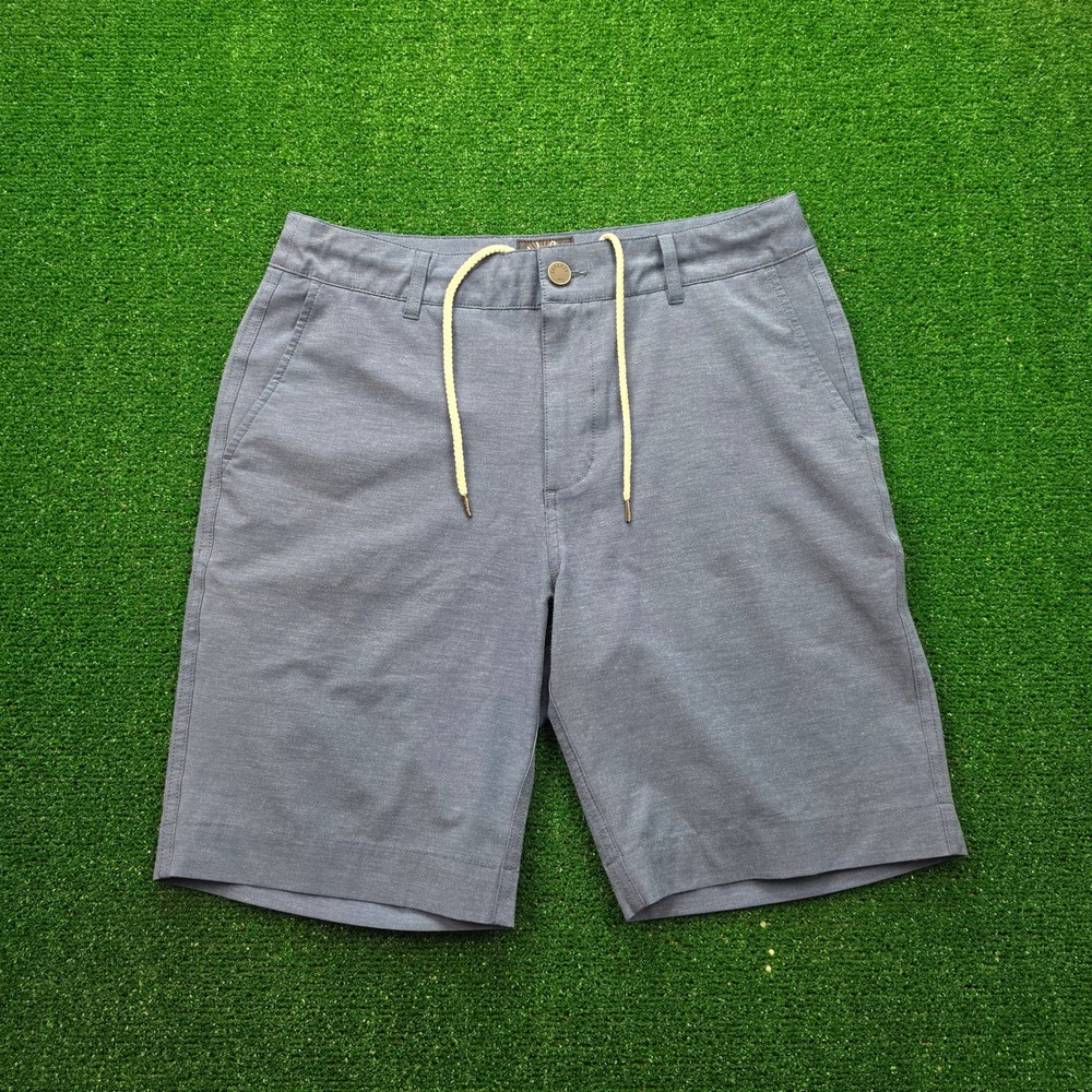 Faherty All Day Hybrid Shorts Mens 30 Blue Drawstring Flat Front Stretch Golf